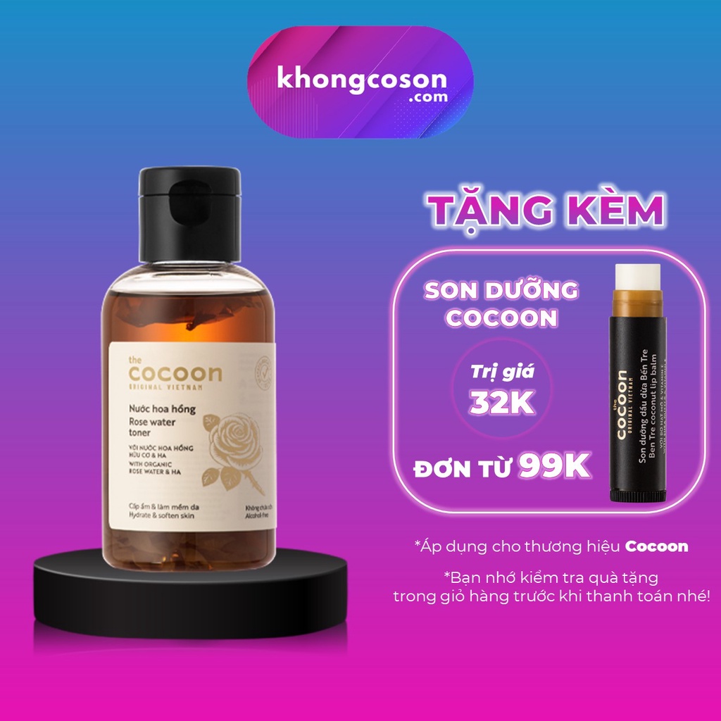 Toner Cocoon Nước Cân Bằng Hoa Hồng Cocoon With Organic Rose 140ml - Khongcoson