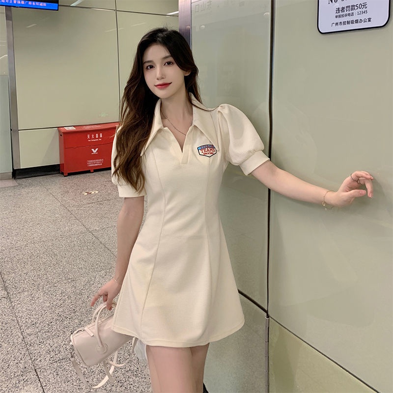 Đầm IELGY tay ngắn cổ polo dáng ôm thiết kế đáng yêu cho nữ
