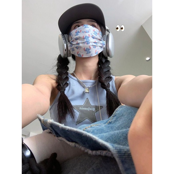 Áo Hai Dây Dáng Ôm Thêu Ngôi Sao Phong Cách Mới Mùa Hè Cho Nữ