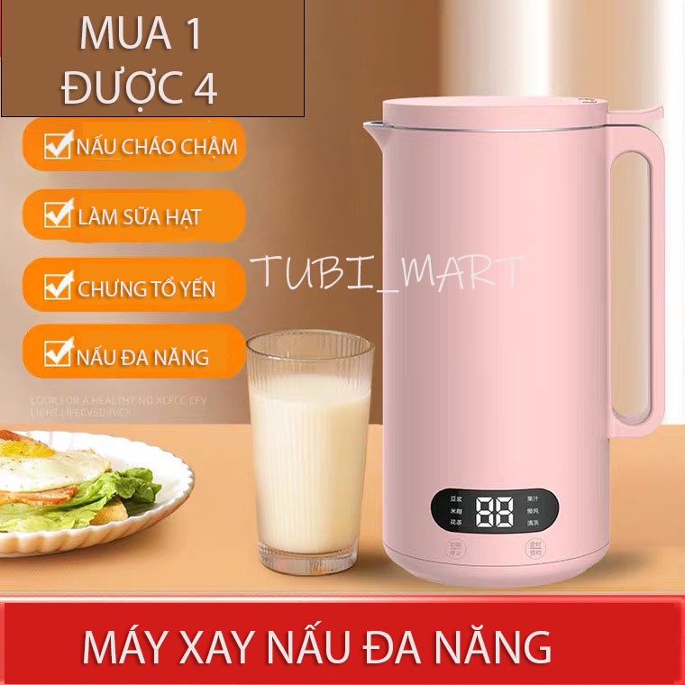 Máy xay sữa hạt mini đa năng, có thể nấu cháo chậm, tổ yến, sữa đậu nành, thương hiệu Browton
