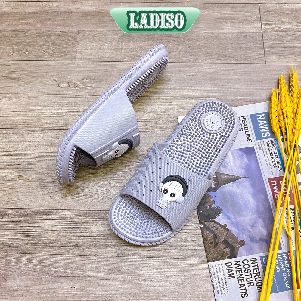Dép nữ quai ngang LADISO có gai massage mang trong nhà tolet êm chân chống trượt - TT341