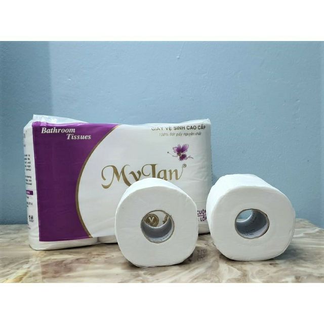 6 Cuộn Giấy vệ sinh MyLan Cao Cấp 4 lớp, Siêu dai, Mềm mịn-Hàng Công Ty Mylan