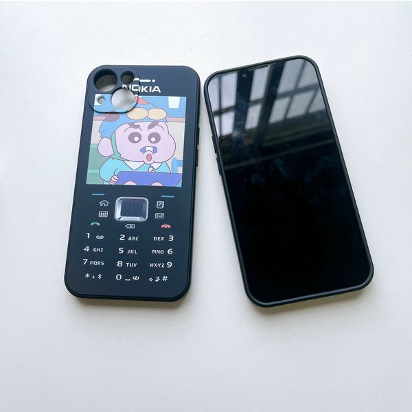 Casing For IPhone 14 Plus 13 Pro Max 12 11 ProMax Mini X Xs Xr 6 6s 7 8 Plus 6+ 6s+ 7+ 8+ Xsmax 14Promax 13Promax 12Promax 11Promax ins Nokia Big brother Cute Cartoon Crayon Shin-chan Tpu Fine Hole Shockproof Soft Phone Case Cover MDD 01