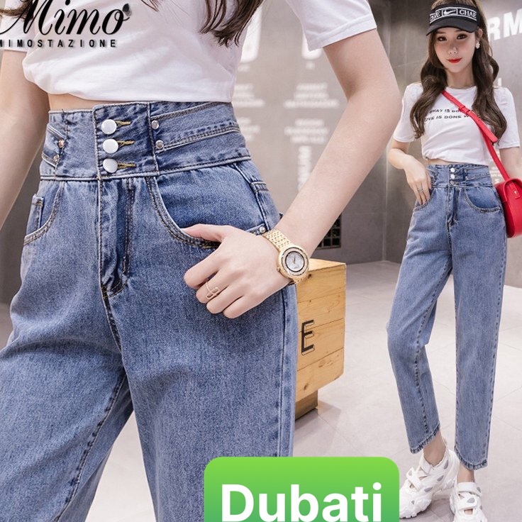 QUẦN JEAN NỮ BAGGY CAO CẤP LƯNG CAO NÂNG MÔNG CHẤT BÒ XANH 3 CÚC BẢN TO PHONG CÁCH SANG CHẢNH- DUBATI FASHION