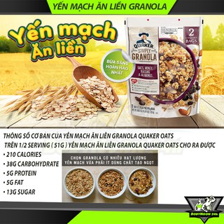 Ngũ Cốc Dinh Dưỡng Mật Ong hạnh nhân nho khô Ăn Liền Yến mạch Quaker Simply Granola Raisins Almonds 2lbs
