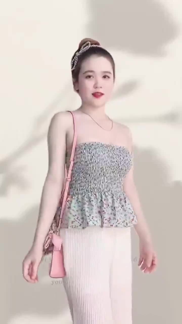 Set áo hoa bèo quần dập ly ống suông - freesize dưới 53kg - hình chụp thật - video chính chủ - carotshop | BigBuy360 - bigbuy360.vn