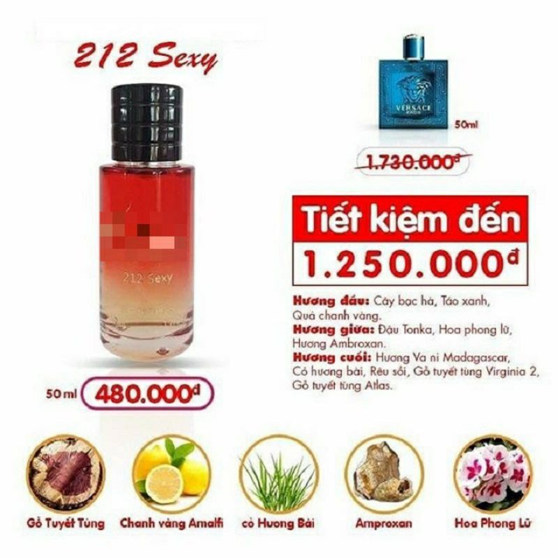 NƯỚC HOA UNISEX 212 SEXY - HƯƠNG GỖ ĐẦY QUYẾN RŨ (50ML)