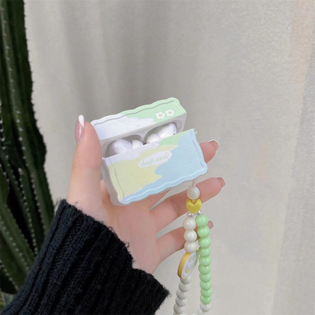Vỏ Bảo Vệ Hộp Sạc Tai nghe không dây Airpods 1 2 3 Pro Ins Morandi Họa Tiết Tranh Sơn Dầu Chống Rơi / Bụi Bẩn