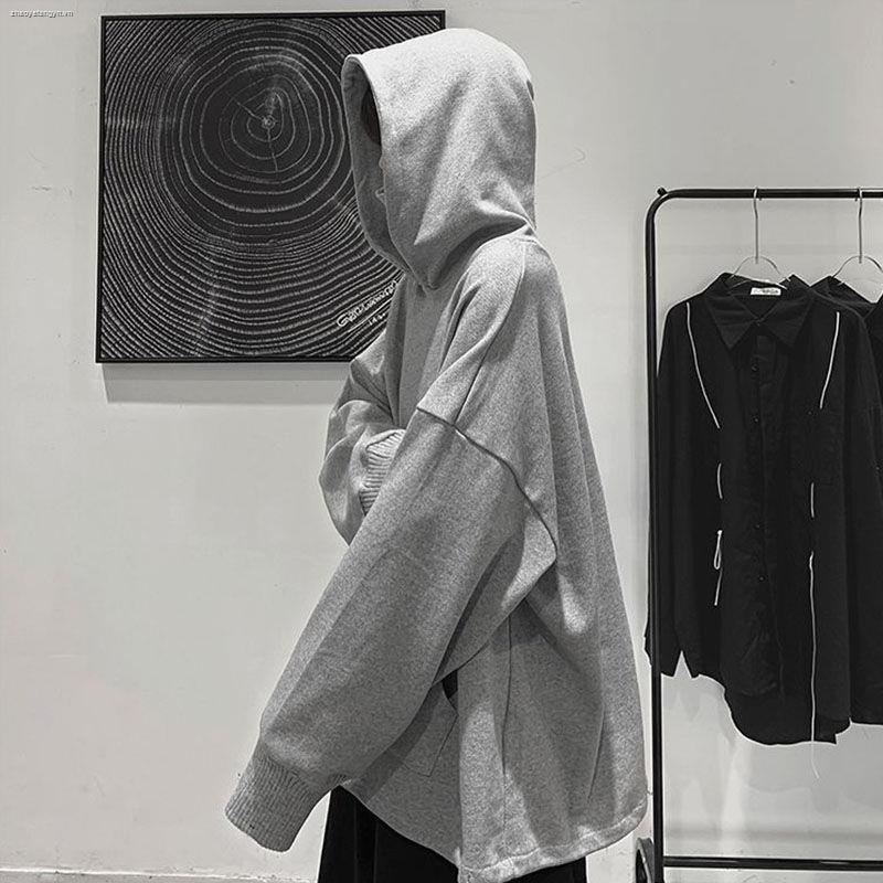 Áo hoodie cổ cao dáng rộng thời trang thu đông hong kong dành cho cặp đôi