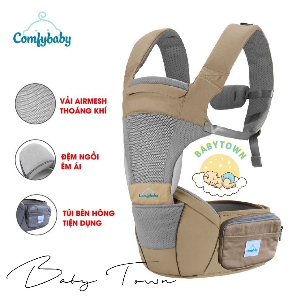 Địu ngồi cao cấp 2 trong 1 AIR MESH Comfybaby CF818