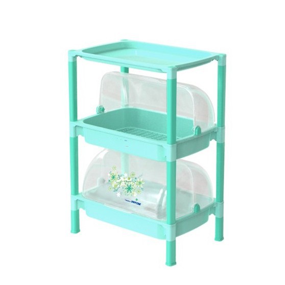 ( hang hot) Kệ chén 2 tầng có nắp đậy an toàn vệ sinh - đồ dùng nhà bếp cao cấp