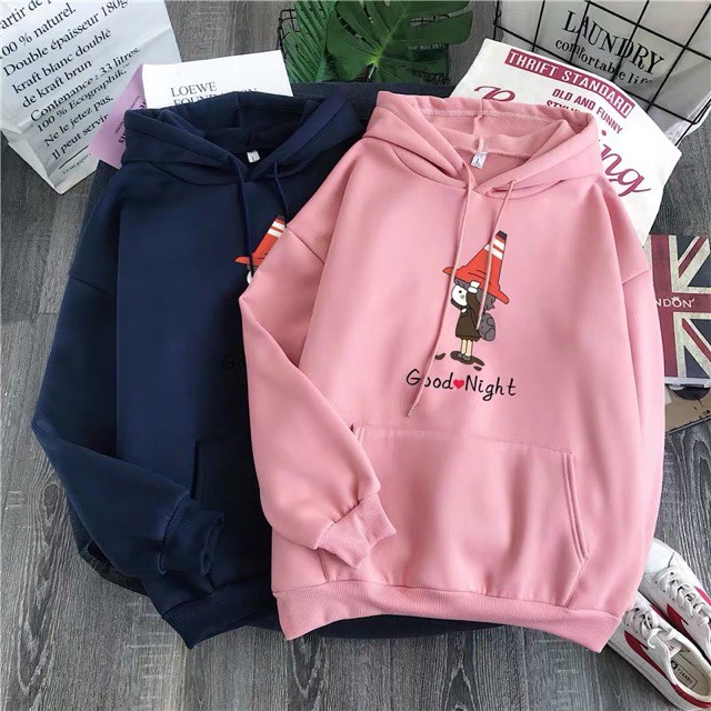 [FREESHIP ĐƠN TỪ 50K] Áo hoodie người Good Night cô gái mũ đỏ HARI1119