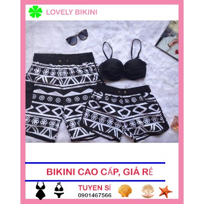 Set Bộ Đồ Quần Áo Tập Bơi Đi Tắm Biển Nữ Bikini cặp đi biển( kèm áo)