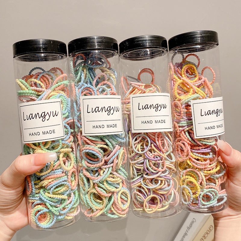 Set 300 Dây Thun Buộc Tóc Dùng Một Lần Thời Trang Hàn Quốc Đơn Giản Không Làm Tổn Thương Tóc