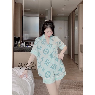 Đồ bộ pyjama cộc đùi mango viền vic- yy9