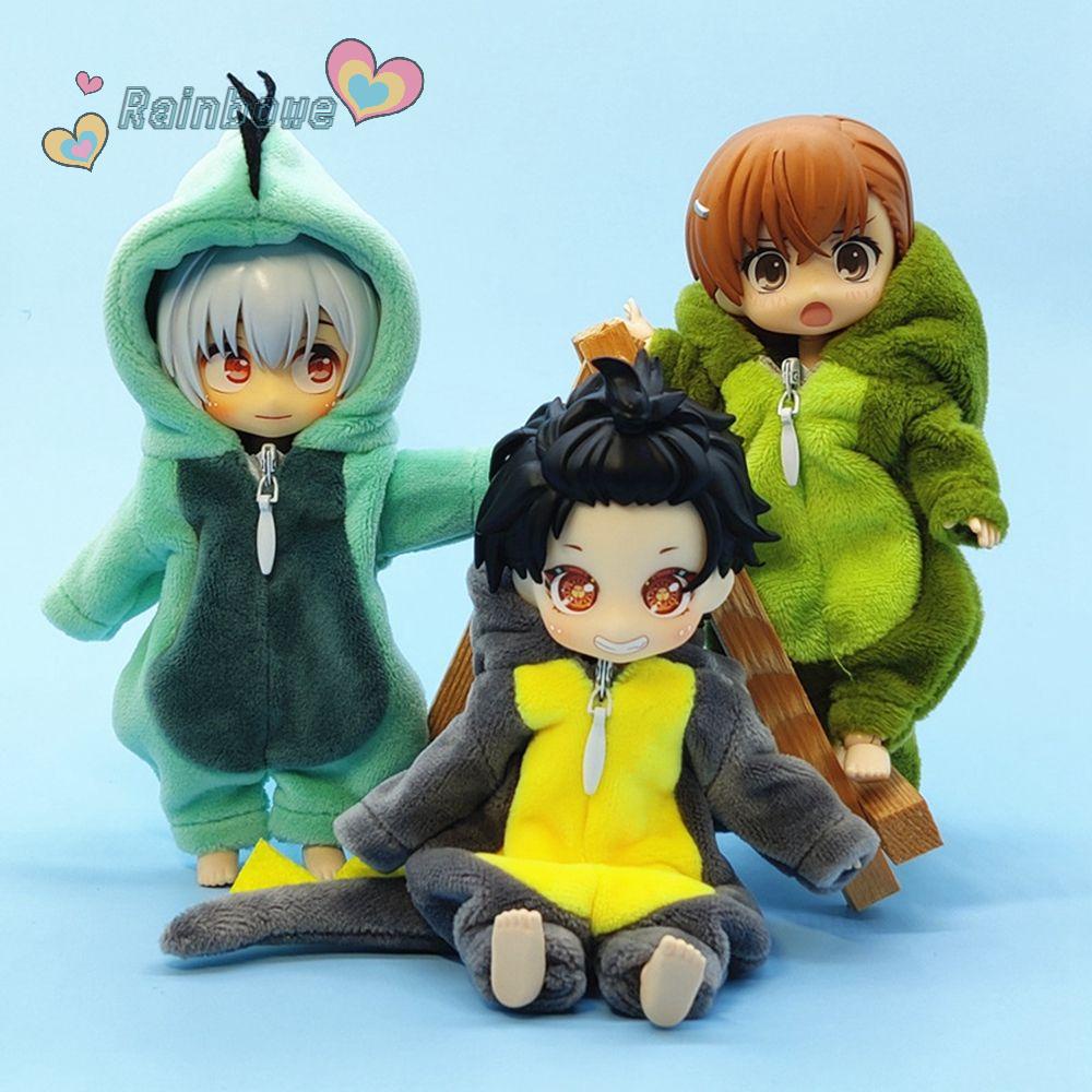 Bộ đồ ngủ vải lông cừu nỉ mềm mại thiết kế nhân vật hoạt hình đáng yêu cho búp bê 25cm tỉ lệ 1/12 DIY