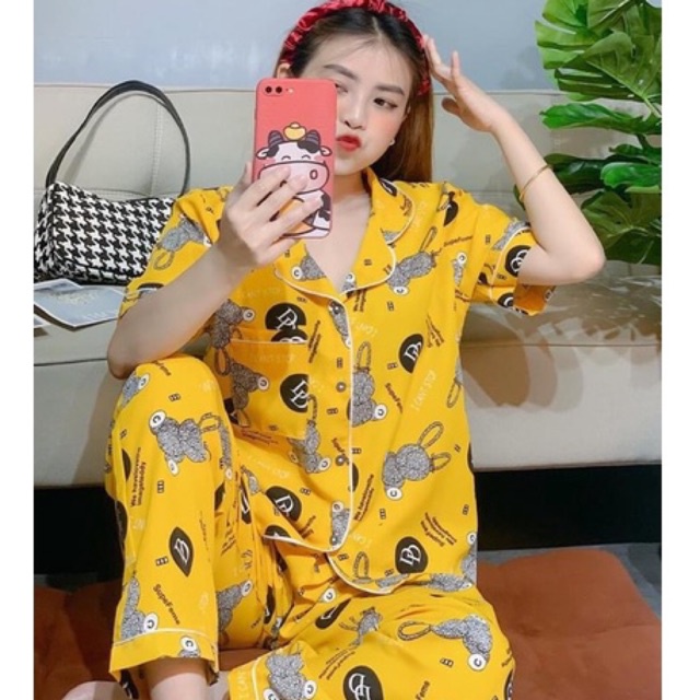 BỘ PIJAMA MẶC NHÀ CHẤT KATE (ẢNH THẬT SHOP CHỤP) FREESIZE 40-55KG #T01 | BigBuy360 - bigbuy360.vn