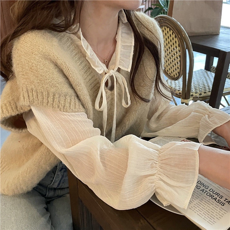 Áo Sơ Mi Voan Dáng Rộng Thời Trang Mùa Thu Hàn Quốc Dành Cho Nữ