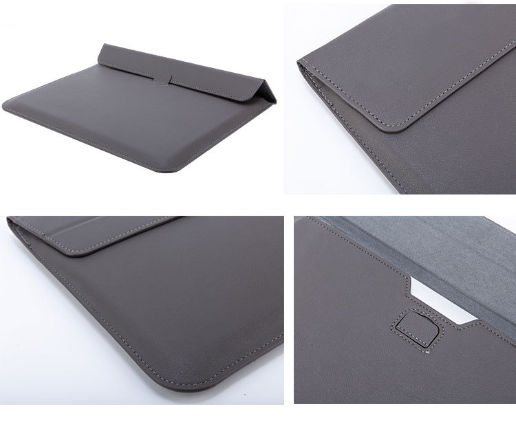 Laptop Leather Sleeve Case bag + Stand For Any Laptop macbook Pro Air 11.6 13.3 15.4 Sleeve Cover 11/12/13/15/16 Inch