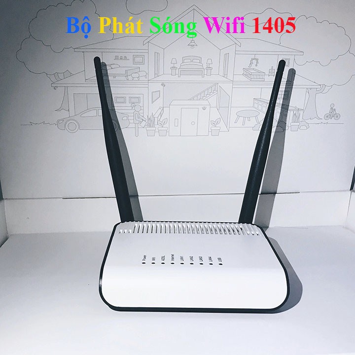 Bộ phát sóng Wifi VNPT 2 râu STAV-1404,1405AMR tốc độ Wi-Fi chuẩn N 300Mbps , Phát sóng Rộng , Xa- Bảo hành 12 TH