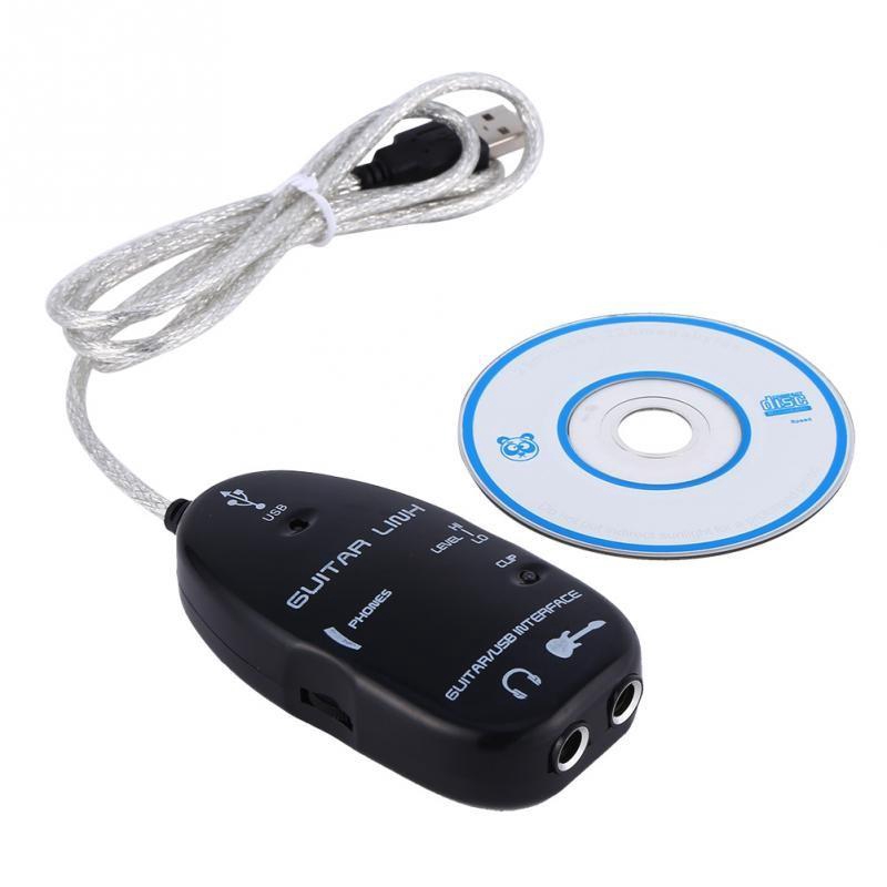 Guitar To USB Interface Cable Link Audio for PC Recording Adapter