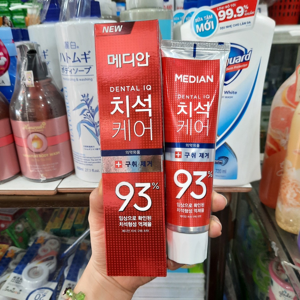 Kem Đánh Răng Median 93% Hàn Quốc 120g [màu đỏ] sạch hôi miêng ngăn ngừa cao răng