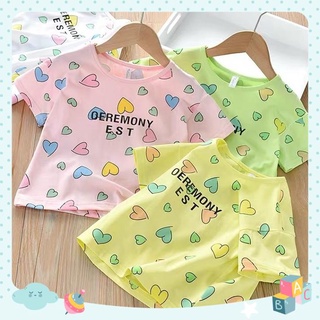 ÁO THUN BÉ GÁI IN TIM DỄ THƯƠNG CHO BÉ 10-40KG- QUẦN ÁO TRẺ EM -ÁO BÉ GÁI