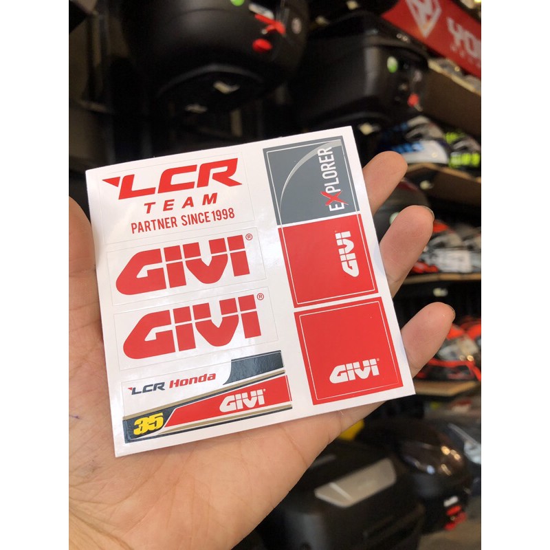  Sticker givi dán thùng, nón, xe givi