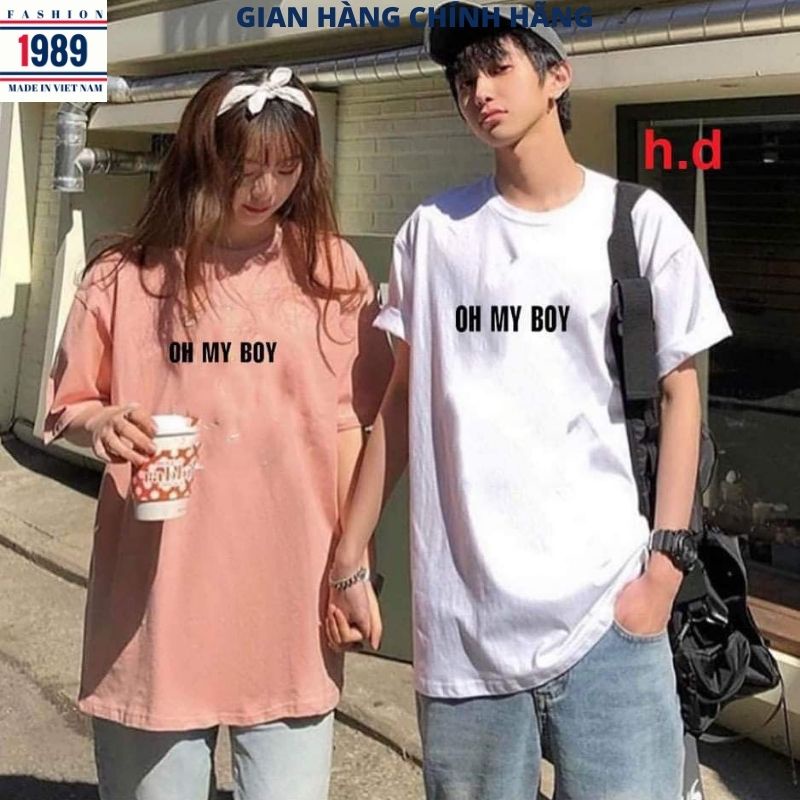 Áo thun unisex in chữ OH MY BOY kiểu dáng hàn quốc form rộng dấu quần ,áo phông nữ trẻ chung năng động -PHƯƠNG 1989