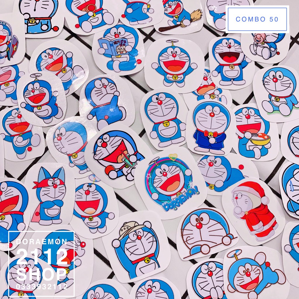50 tem hình dán sticker Doraemon