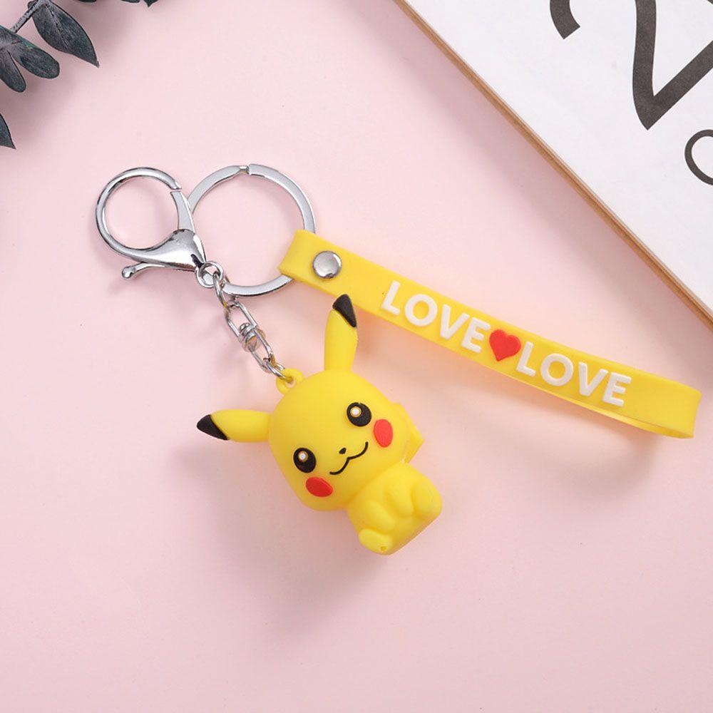 Lanfy Móc Khóa Mặt Hình Pikachu Thu Nhỏ Phong Cách Nhật Bản