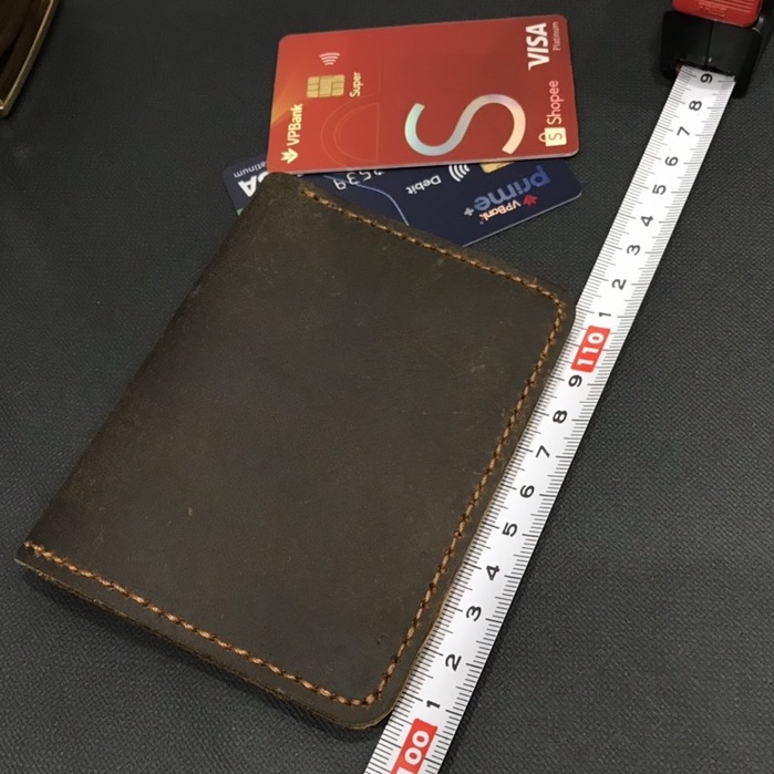 Ví nam da bò sáp ngựa điên Handmade, bóp nam da bò thật 100% khâu tay thủ công BH 1 năm - Bụi Store