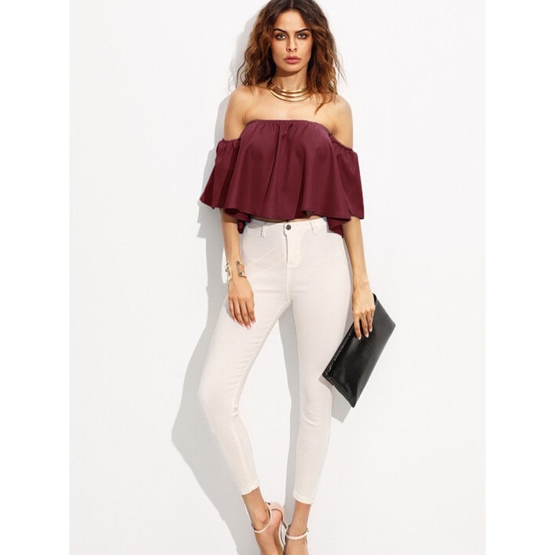 Áo croptop nữ thiết kế lệch vai thời trang  | BigBuy360 - bigbuy360.vn