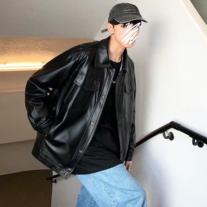 Áo khoác da tay dài phong cách hiphop cá tính sành điệu