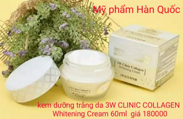 Kem dưỡng trắng da Hàn quốc 3W CLINIC COLLAGEN Whitening Cream