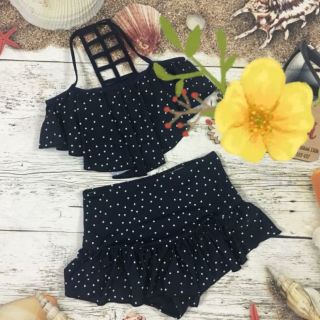 Đồ bơi - bikini - Đen trơn - Chấm bi