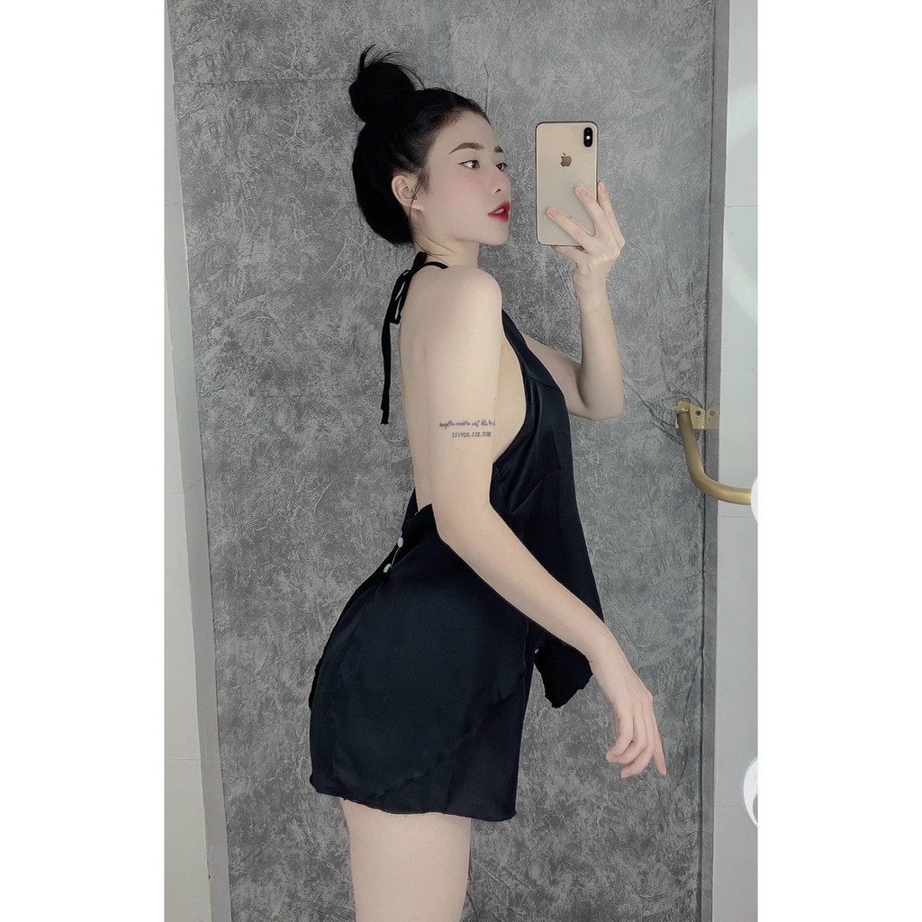 Đồ ngủ sexy 💋Freeship💋 Đồ ngủ sexy thêu hạc, áo yếm Freesize dưới 60kg | BigBuy360 - bigbuy360.vn