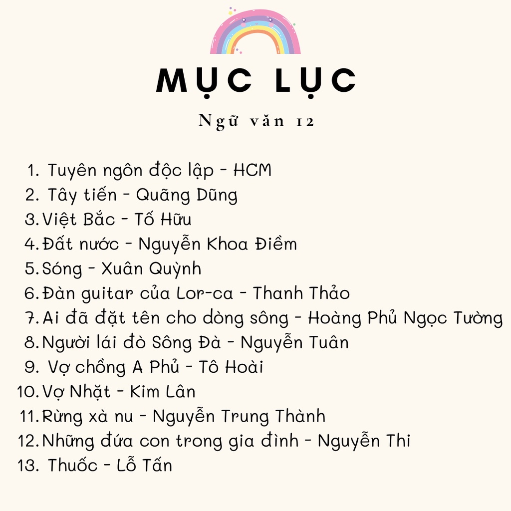 Sticker ngữ văn 12, tiêu đề văn học 12 | AIMÉE