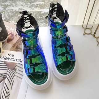 [SẴN BẠC 37] Sandal đế cao quai bling bling (ảnh thật ở cuối)