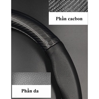 Bọc vô lăng cacbon theo logo xe