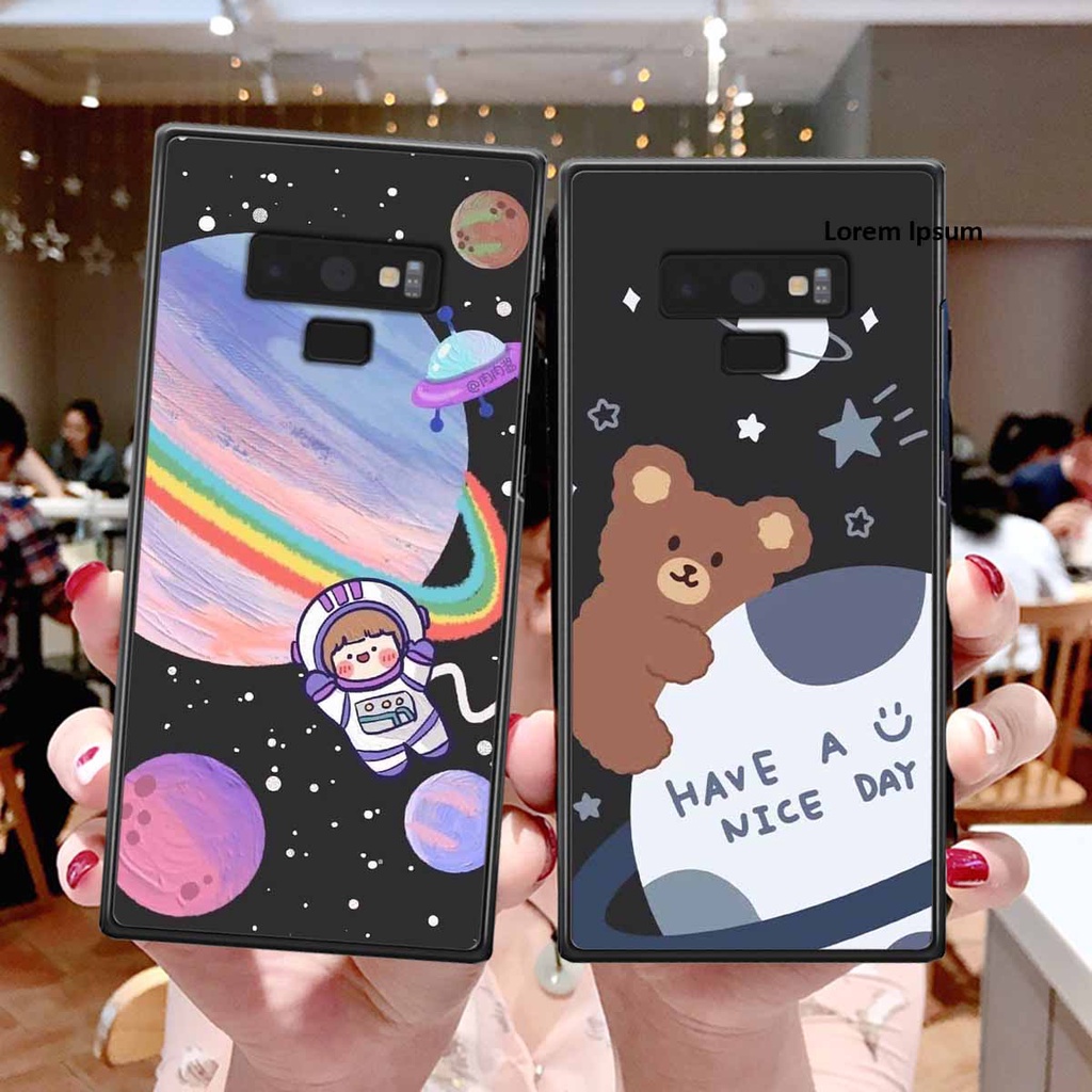 Ốp Samsung Note 9 in hình vũ trụ, phi hành gia bầu trời cute dễ thương