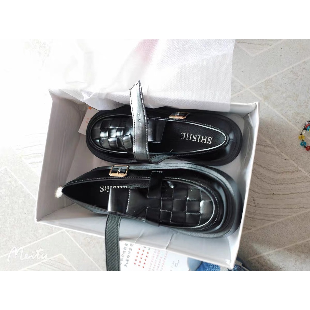 Giày Oxford nữ đế mềm cài quai da lì Ulzzang Hàn Quốc độc đáo phong cách Lolita hottrend