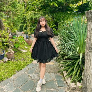 Đầm voan hở lưng bigsize