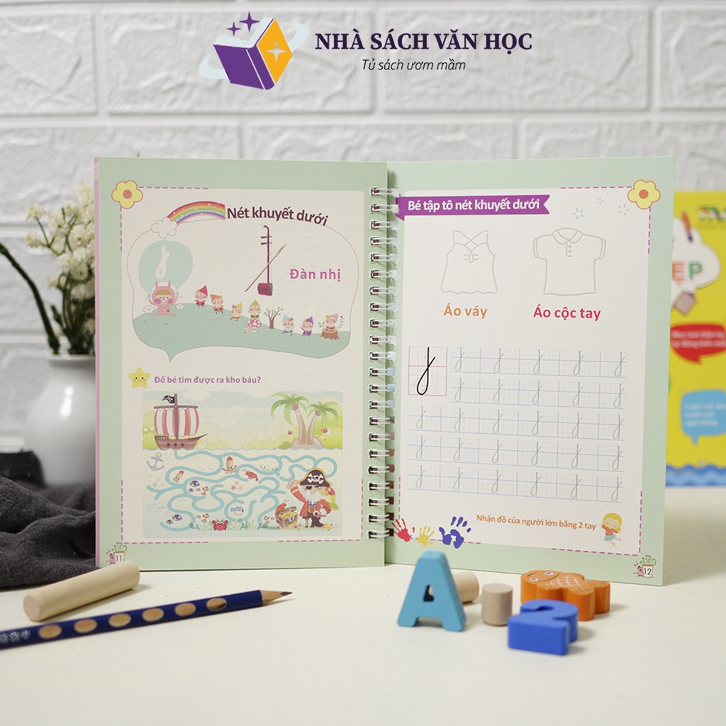 Sách - Bộ 3 Quyển Luyện Viết Thần Kỳ Tự Xóa - Tập Viếp Thần Kỳ Tự Xóa - Luyện Chữ Đẹp