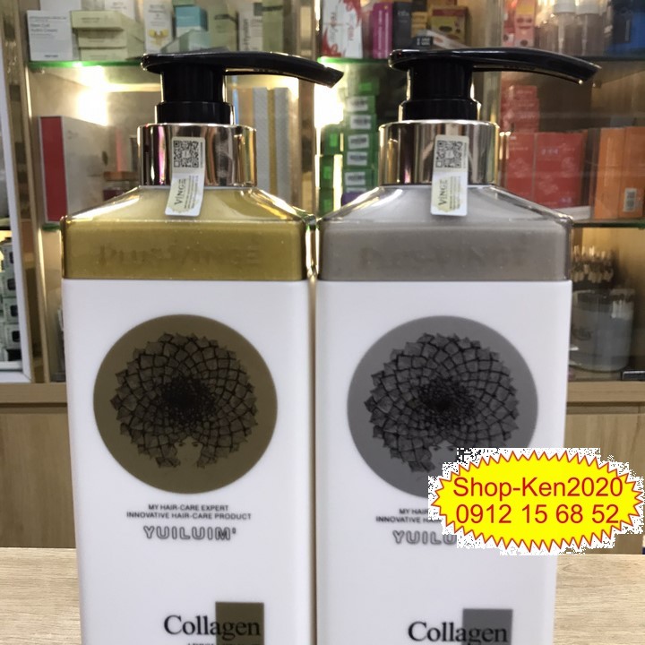 Cặp dầu gội xả COLLAGEN VINGE 1000ml x2 giảm rụng tóc, ngăn rụng tóc, phục hồi tóc hư tổn