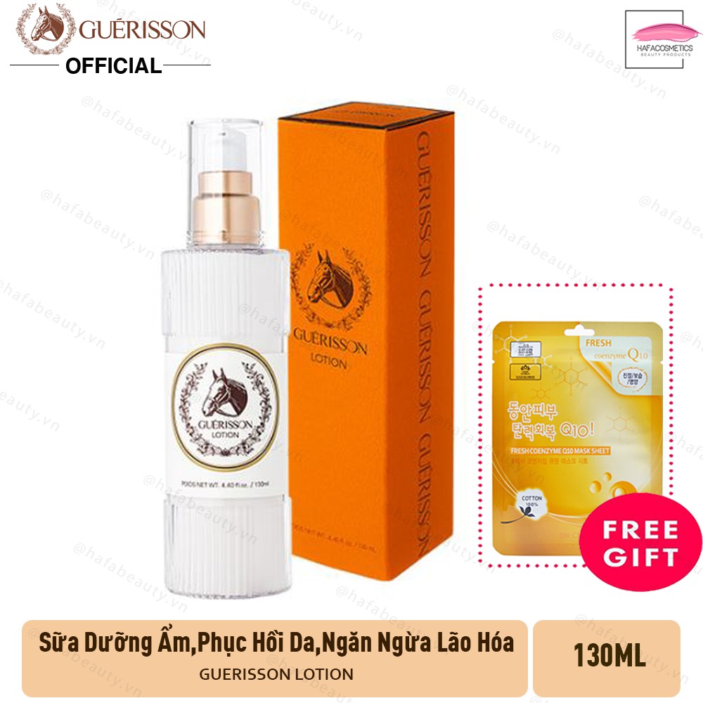 Sữa dưỡng chống lão hóa, dưỡng ẩm chuyên sâu Guerisson Lotion 130ml + tặng kèm 1 mặt nạ 3W Clinic