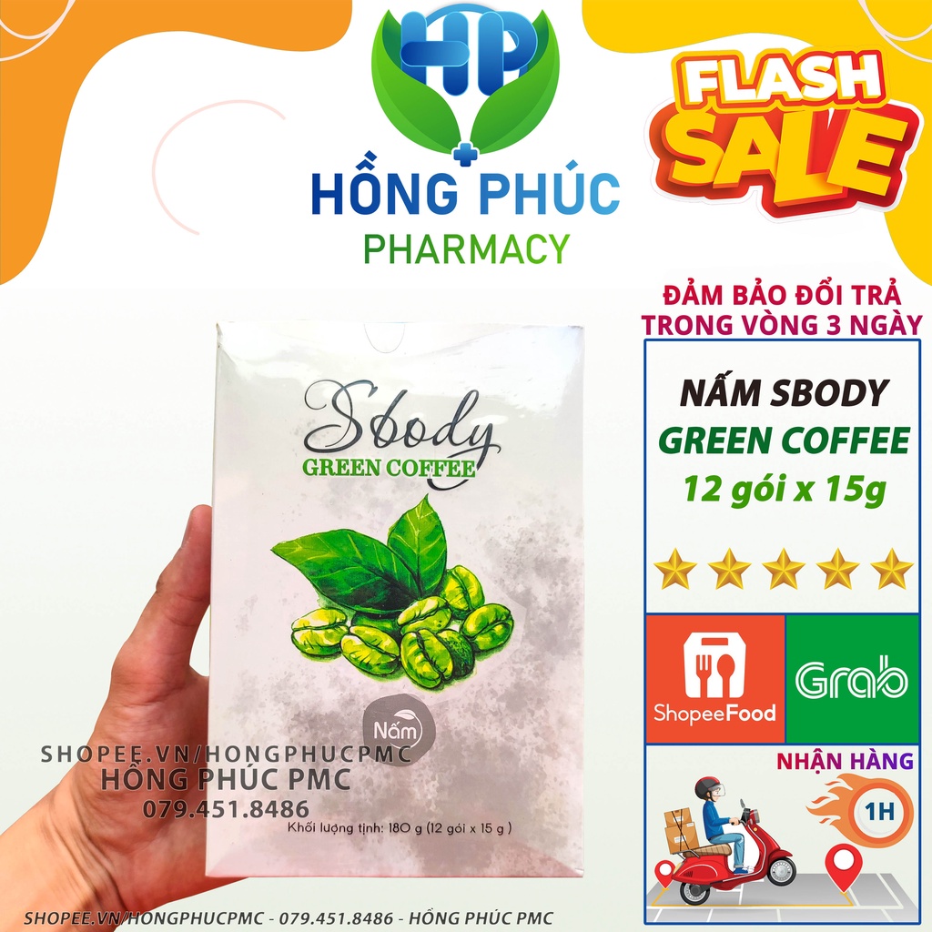 Viên giảm cân Nấm Sbody Green Coffee cấp tốc an toàn giảm mỡ đùi mỡ bụng dành cho cơ địa khó giảm