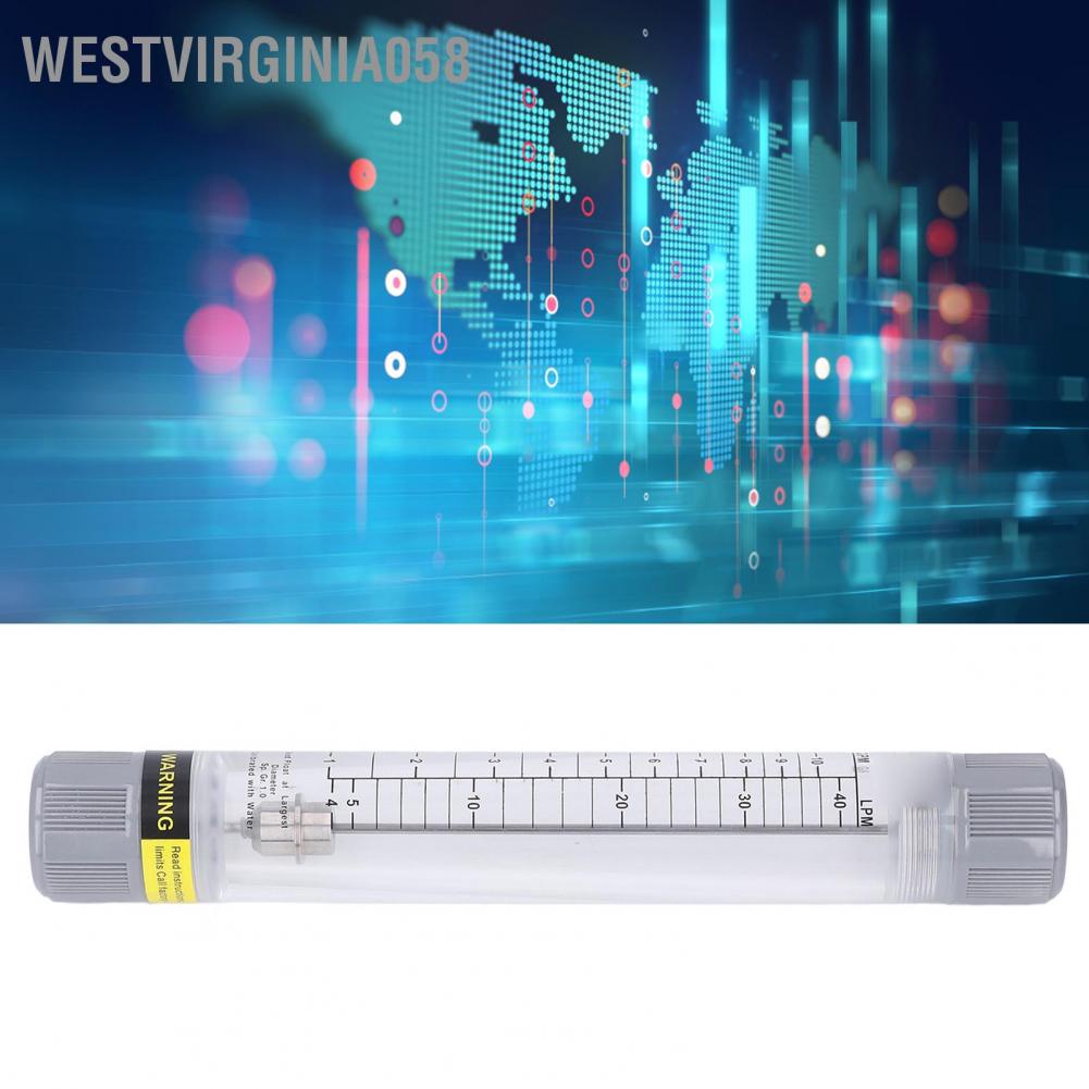 Westvirginia058 Ống đo lưu lượng chất lỏng Loại 1‑10GPM Thang chính xác Đồng hồ nước acrylic trong suốt G1 Chủ đề nữ