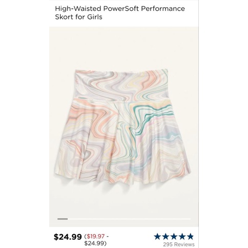 Chân váy thể thao High-Waisted PowerSoft Performance Skort for Girls
