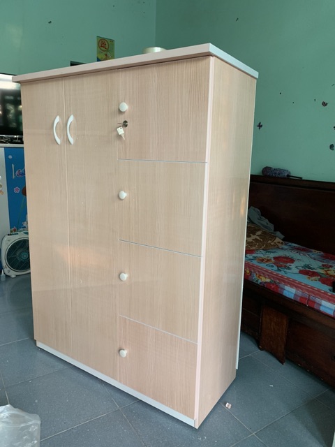 Tủ áo nhựa đài loan gỗ nhạt 105x1m45